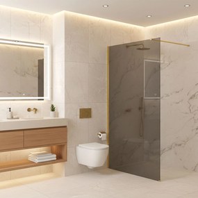 Parete doccia Rea Flexi Grey / Gold 140