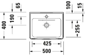 Duravit 742500000 - Lavabo sospeso D-NEO 50 x 40 cm in ceramica, bianco lucido