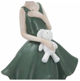 Statuetta Dolly Con Coniglietto Cm 11,5X10X33,5