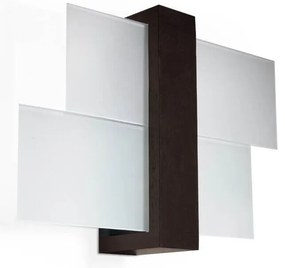 Applique da Parete Legno Wenge e Vetro FENIKS 1 E27 da Interno