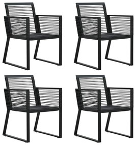 Set da pranzo da giardino 5 pz nero in rattan pvc