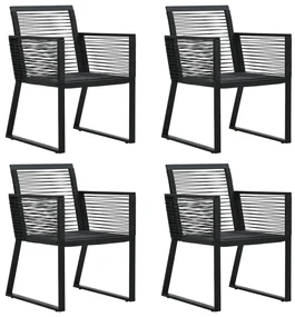 Set da pranzo da giardino 5 pz nero in rattan pvc