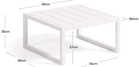 Kave Home - Tavolino 100% da esterno Comova in alluminio bianco 60 x 60 cm