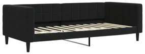 Divano letto con materasso nero 90x200 cm in velluto