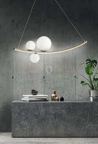 Sospensione altalena oro con vetri bianco a led 3000k 2230 lm 48w l...