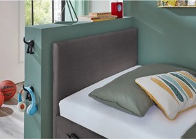 Letto da bambini color antracite imbottito con contenitore con rete inclusa 90x200 cm Cool – Meise Möbel