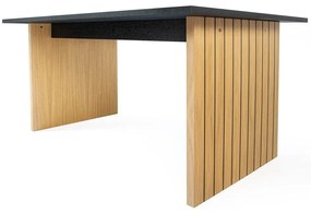 Tavolo da pranzo con piano in rovere 90x160 cm Stripe - Woodman