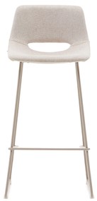 Kave Home - Sgabello Zahara beige e acciaio finitura beige altezza 76 cm