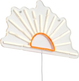 Lampada da parete al neon Sunset, bianco caldo e arancione, LED inclusi