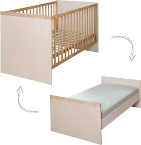 Lettino beige/di colore naturale con altezza regolabile 70x140 cm Jil – Roba