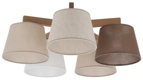 Brilagi - Lampadario a plafone LATTE SABIA 5xE27/15W/230V pino/misto