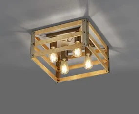 Plafoniera khan 605500467 metallo anticato