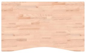 Piano per scrivania 100x(55-60)x1,5 cm legno massello di faggio