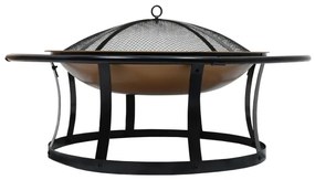 Griglia portatile a legna nero/rame