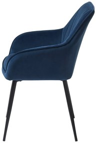 Set di sedie da pranzo blu scuro in imbottito con braccioli 2 pz Nolan Stripe – Unique Furniture