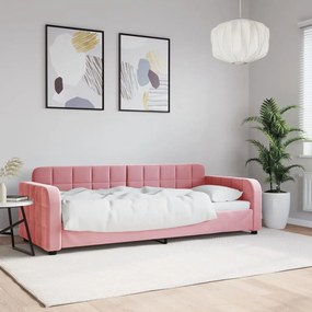 Letto Da Giorno Rosa 80x200 Cm İn Velluto /