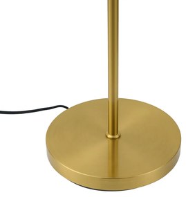 Lampada da terra di design in ottone con vetro ambrato a 2 luci - Brianna