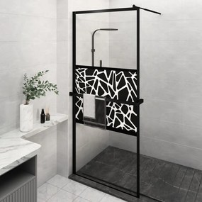 Parete Doccia Walk İn Mensola Nera 90x195cm Vetro Esg Alluminio /
