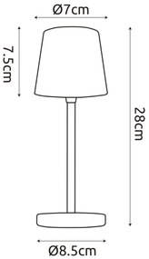 Globo 58482W-LED lampada da tavolo ricaricabile touch VAN. 2W/5V 2200mAh IP44 bi