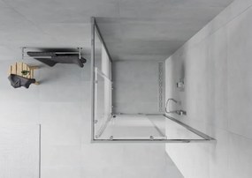 Mexen Rio cabina doccia quadrata 90 x 90 cm, fasce bianche, cromata - 860-090-090-01-20
