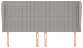 Testiera ad orecchio grigio chiaro 163x23x118/128 cm in tessuto