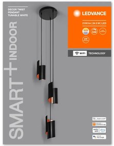 Ledvance - Lampadario LED dimmerabile su filo SMART+ DECOR 3xLED/8W/230V nero Wi-Fi