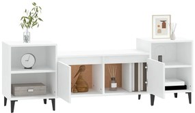 Mobile porta tv bianco 160x35x55 cm in legno multistrato