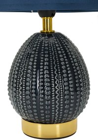 Lampada da Comodino Flavi Blu Ø15x30,5 cm in Ceramica e Ferro e Tessuto Blu...