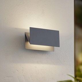 Applique da esterni a LED Meja Lucande, Alluminio / Grigio / Zincato, Moderno, Applique LED da esterni