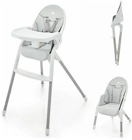 KINDERKRAFT - Sedia da pranzo per bambini 2in1 DINNLY grigio