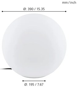 Eglo 98102 - Lampada da terra per esterno MONTEROLO 1xE27/40W/230V IP65 ø390