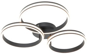 Plafoniera nera con LED dimmerabile a 3 livelli 3 luci - Navara