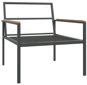 Set salotto da giardino 4 pz con cuscini in acciaio antracite