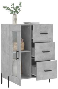 Credenza grigio cemento 69,5x34x90 cm in legno multistrato