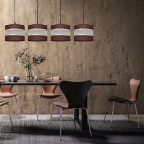 Lampadario a sospensione con filo HELEN 4xE27/15W/230V marrone/nero/oro