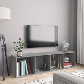 Libreria/mobile tv grigio sonoma 143x30x36 cm legno multistrato