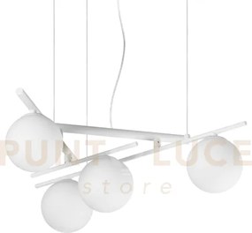 Atlas sospensione 4 luci attacco g9 colore bianco in metallo e diff...