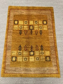 Gabbeh Tappeto persiano 110x80 Verde (Iran) Annodato A Mano