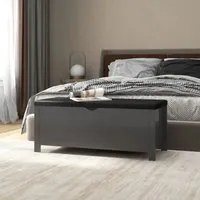 Contenitore con Cuscino Grigio 105x40x45cm Legno Multistrato 326770