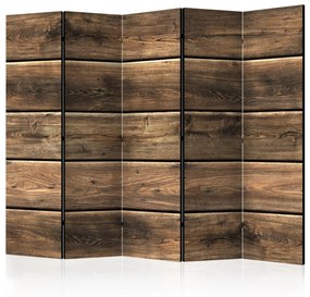 Paravento separè Composizione Boschiva II - texture di tavole di legno scuro