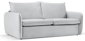 Divano letto in velluto grigio chiaro 214 cm Vienna - Cosmopolitan Design