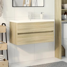 Set Mobili Da Bagno 2 Pz İn Ceramica E Legno Multistrato /