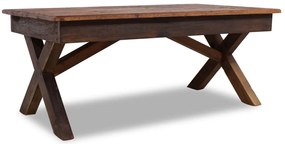 Tavolino İn Legno Massello Di Recupero Misto 110x60x45 Cm /