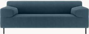 Divano 2 posti in velluto a coste blu navy/nero freistil180, larg. 202 cm
