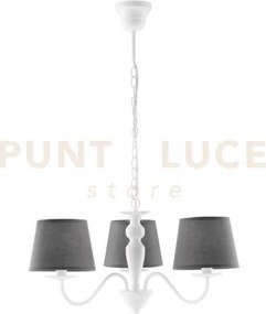 Lampadario favola bianco e grigio 3 luci attacco e14 56x100cm in me...