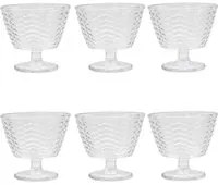 Set 6 coppette gelato in vetro decorato Tahiti