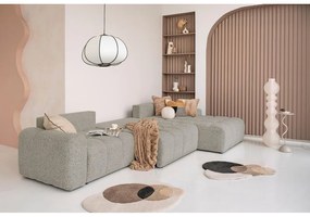 Divano angolare componibile marrone chiaro allungabile/con contenitore (con penisola a destra) Lulu – Miuform