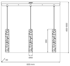 Lampadario LED su cavo LAGOS LED/24W/230V dorato