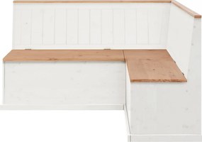 Panca angolare variabile bianca in legno di pino con spazio di archiviazione Silas - Støraa