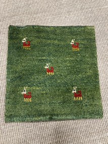 Gabbeh Tappeto 40 x 40 Verde (Iran) Annodato A Mano